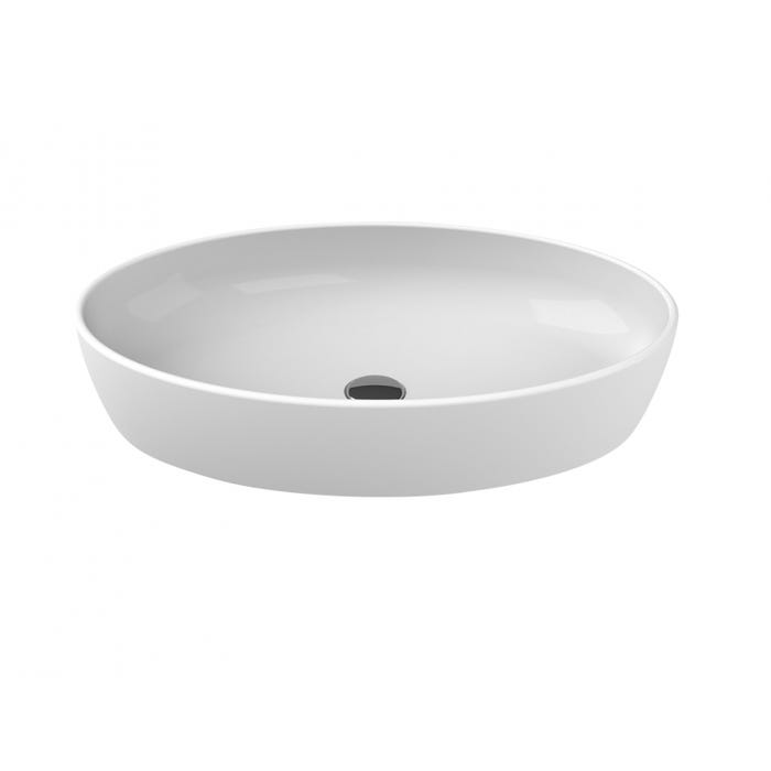 Vasque blanche ovale à poser en céramique 1