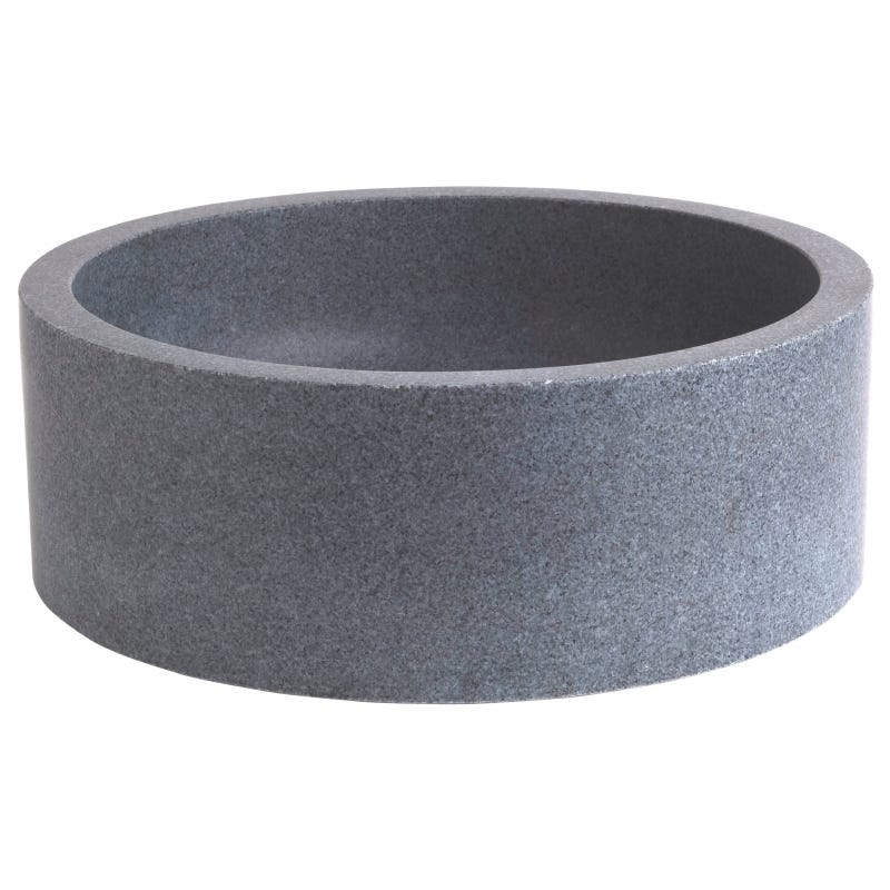 Vasque à poser en pierre gris cylindrique 3
