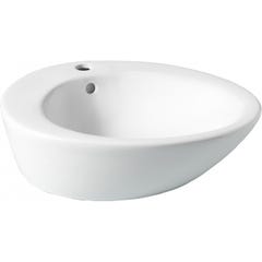 Vasque à poser ovale en céramique blanche 1