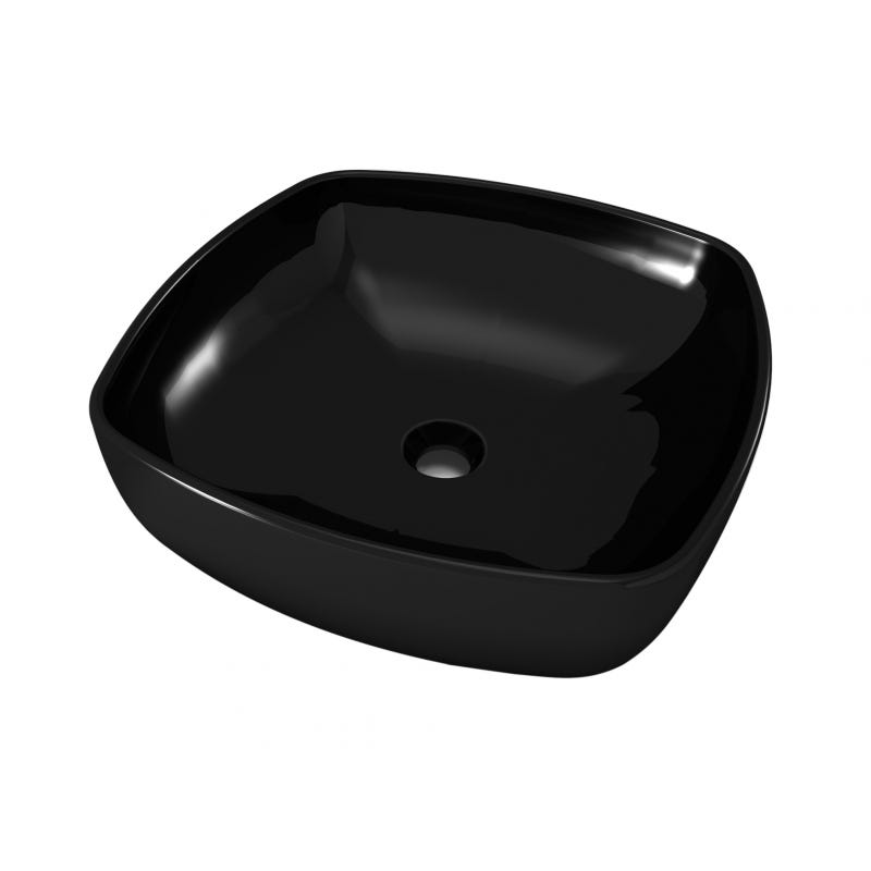 Vasque à poser carrée noire 46 cm x 46 cm Mistral - céramique moderne 1