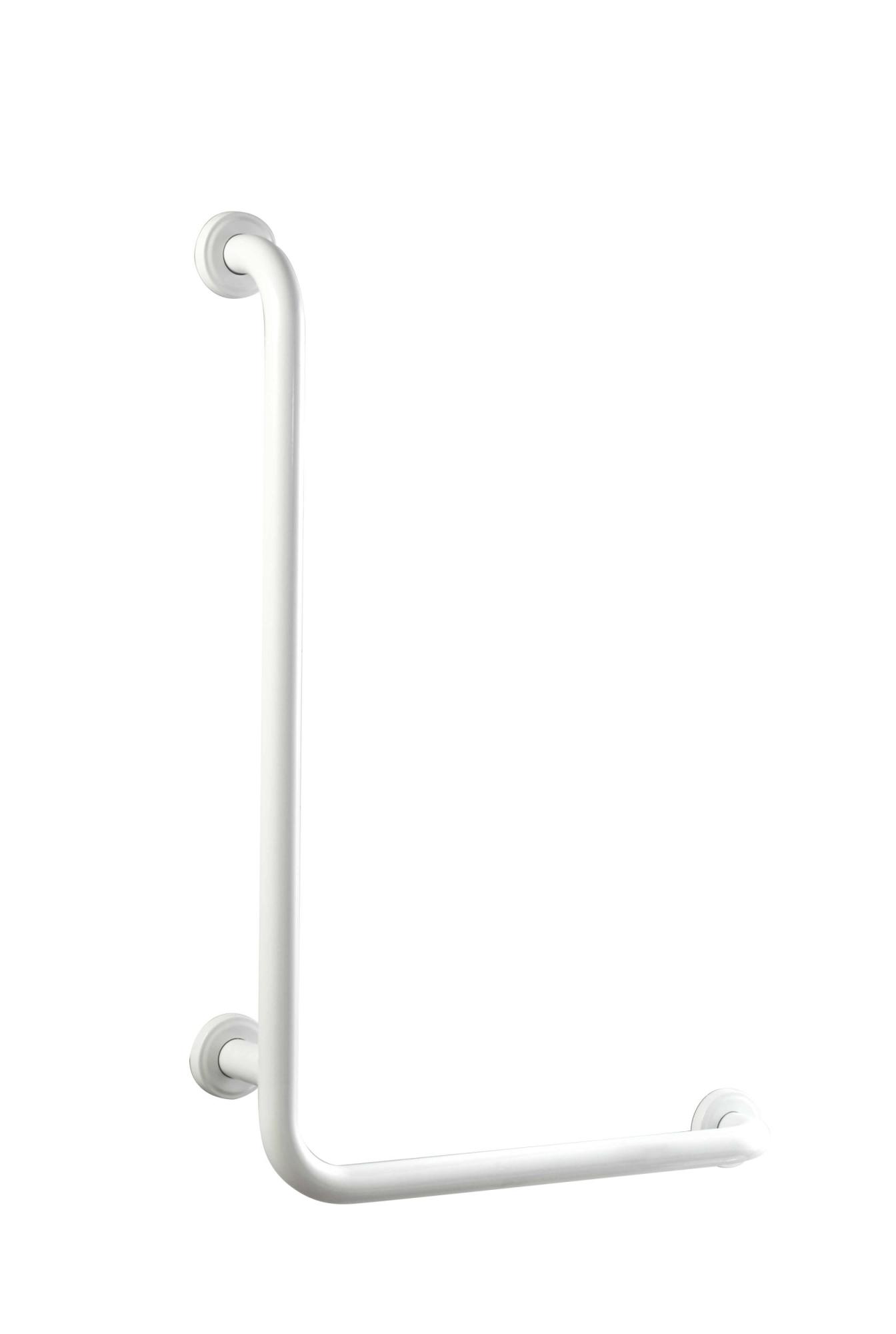 Poignée PMR coudée bain douche en inox 90° USIS blanc