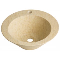 Vasque à poser conique en pierre naturelle beige 1