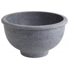 Vasque à poser bol en pierre gris style rétro 1