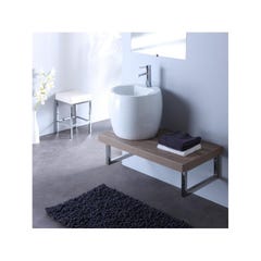 Meuble de salle bain à suspendre équipé d'un lavabo haut design blanc 1