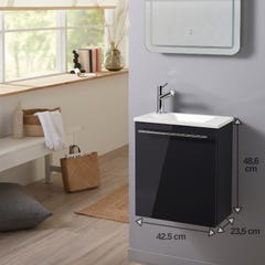 Meuble lave-mains pour wc gris anthracite original avec robinet eau froide 1