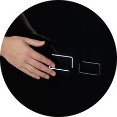 Bâti-support digital en verre noir avec commande sensitive pour wc suspendu - en applique 1