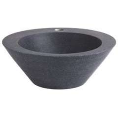 Vasque à poser conique en pierre naturelle de couleur gris ardoisé 0