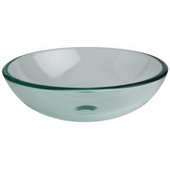 Vasque à poser ronde en verre transparent 1
