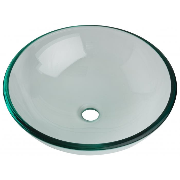 Vasque à poser ronde en verre transparent 3