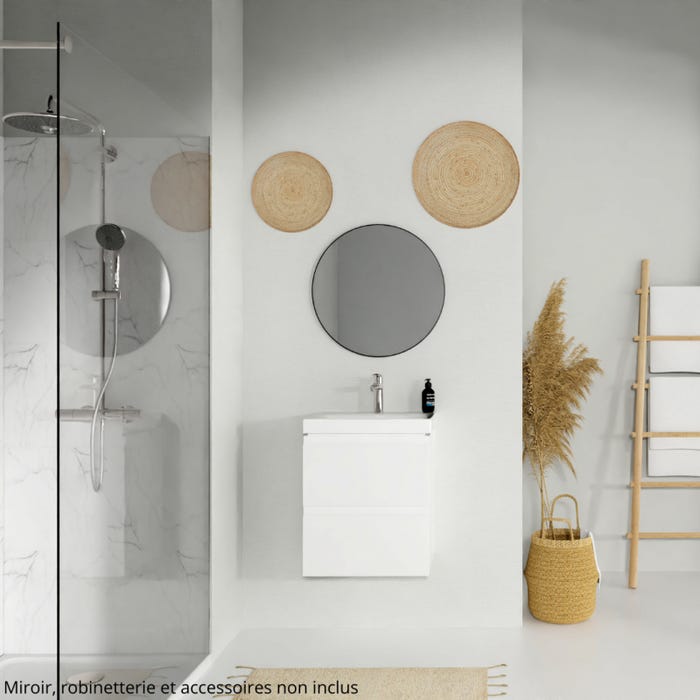 Meuble de salle de bain-50x40cm-Blanc-Moduo 0
