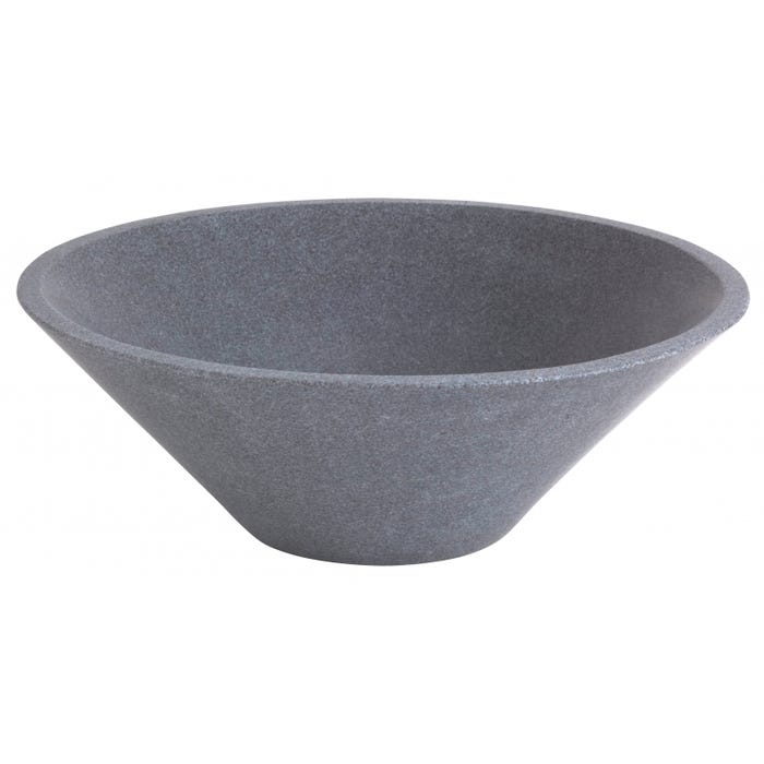 Vasque à poser ronde évasée en pierre gris 3