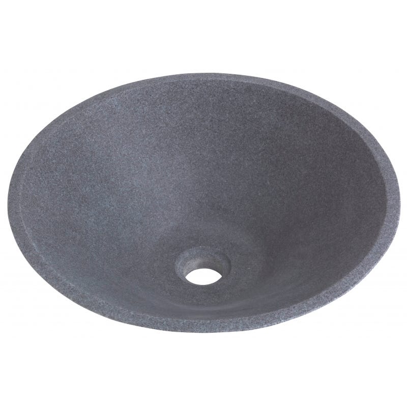 Vasque à poser ronde évasée en pierre gris 1