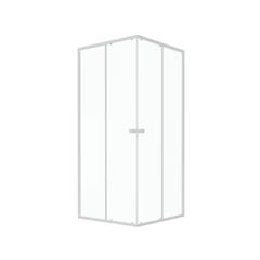 Paroi porte de douche carrée blanc extensible 77 à 90cm de largeur - verre transparent - WHITY 4