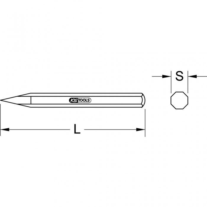 Pointerolle électricien corps octogonale 10 mm -Longueur 200 mm- 1
