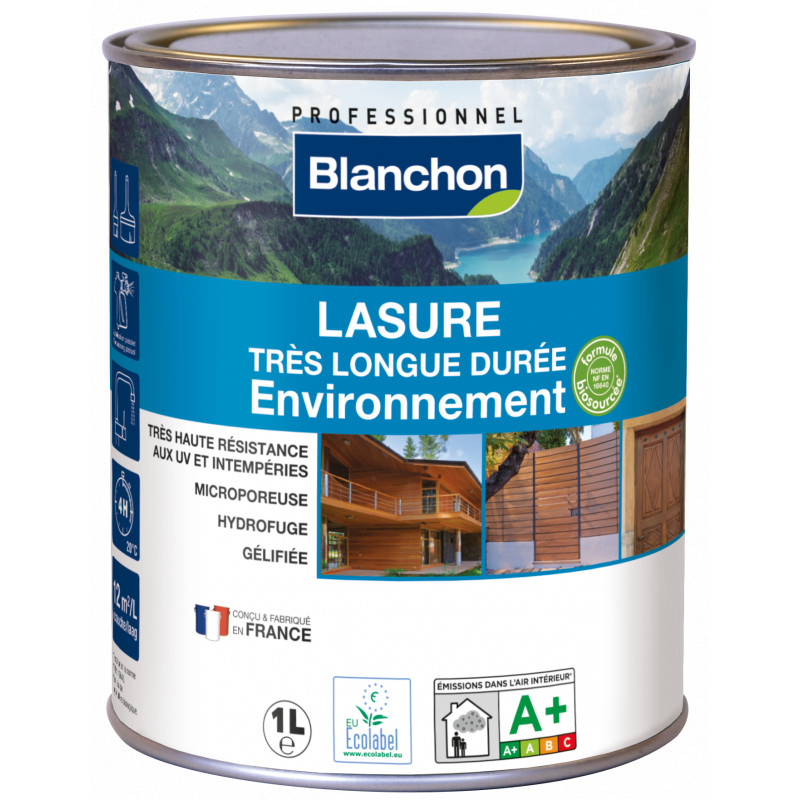 Lasure Blanchon Bois Environnement - 1 litre - Chêne clair