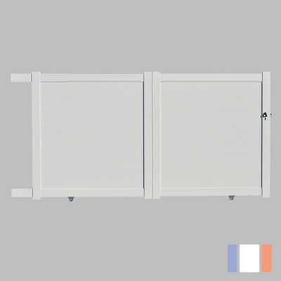 Portail aluminium coulissant plein en kit dimension L.3500 (entre piliers) X H.1700 mm notice-de-pose Couleurs Blanc (RAL 9010) 4