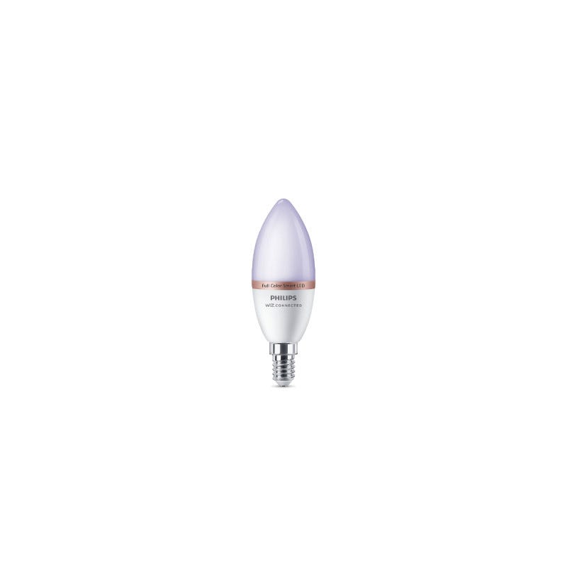 Ampoule LED bougie connectée PHILIPS - WIZ - EyeComfort - multicolore - 4,9W - 470 lumens - E14 - 93208 0