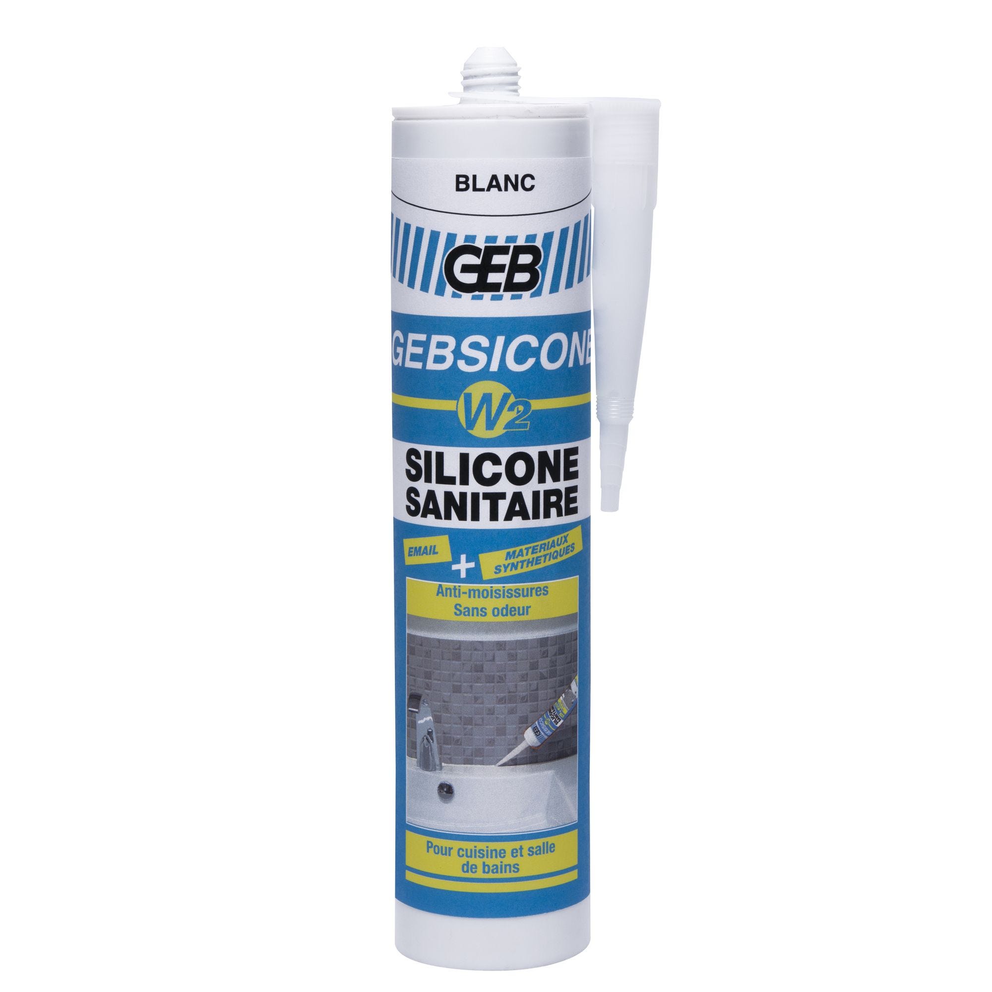 Mastic silicone GEBSICONE W2 cartouche 310 ml blanc 0