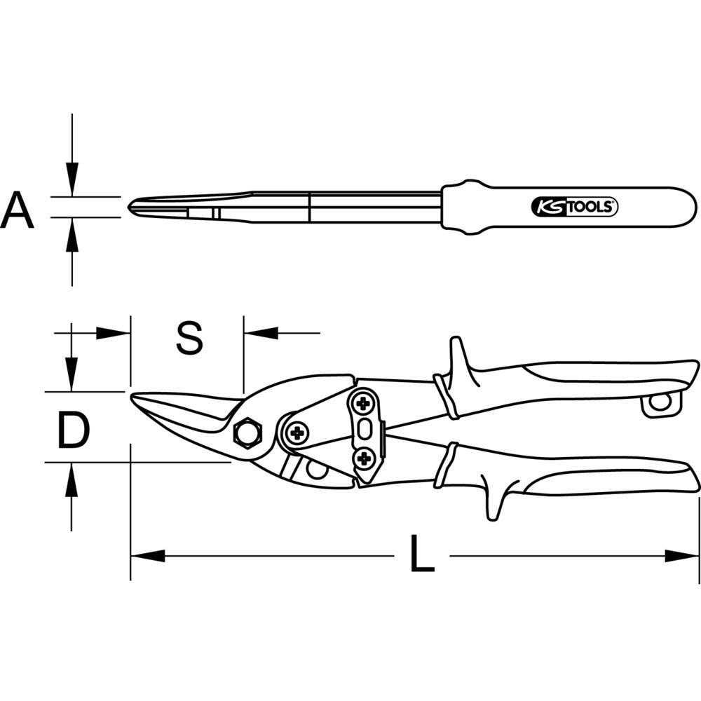 cisaille à acier - coupe à droite Ø1,2 mm - L.250 mm 2