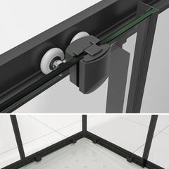 LANABLACK+ Porte de douche d'angle H 190 cm centre-opaque 100 x 100 cm coulissante 3
