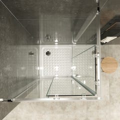 LANA+ Porte de douche d'angle coulissante H 185 cm verre transparent 70 x 70 cm 2