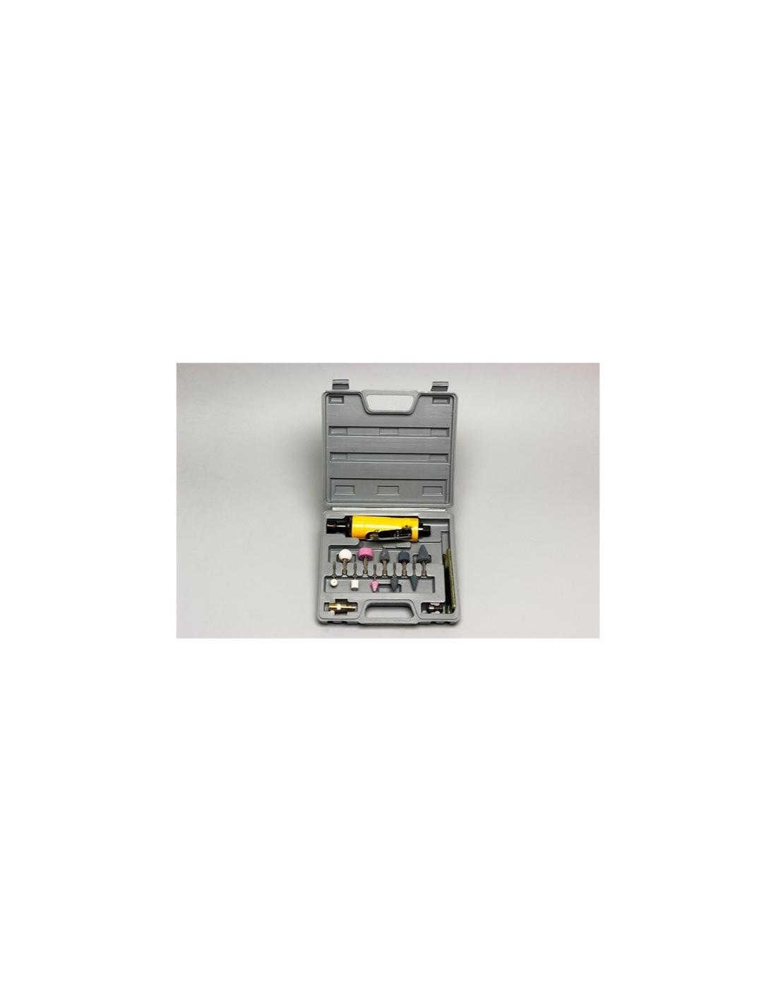 Meuleuse pneumatique diam 6mm+10 meules - coffret - PRODIF