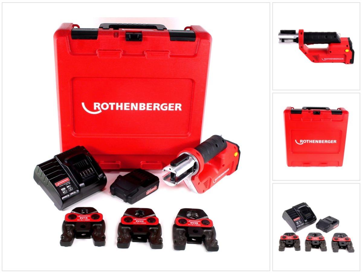 Rothenberger SET de mâchoires de sertissage ROMAX Compact TT SV15-22-28, 1 x 2,0 Ah 1000002117