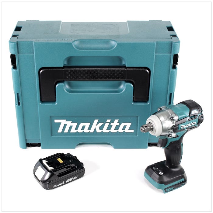 Makita DTW 285 Y1J 18 V Li-Ion Boulonneuse à chocs sans fil avec boîtier Makpac + 1x Batterie BL 1820 2,0 Ah - sans Chargeur 0