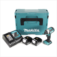 Makita DTD 153 RMJ 18V Brushless Visseuse à choc sans fil + Boîter Makpac + 2x Batteries BL 1840 4,0 Ah Li-Ion + Chargeur DC 18 RC 0