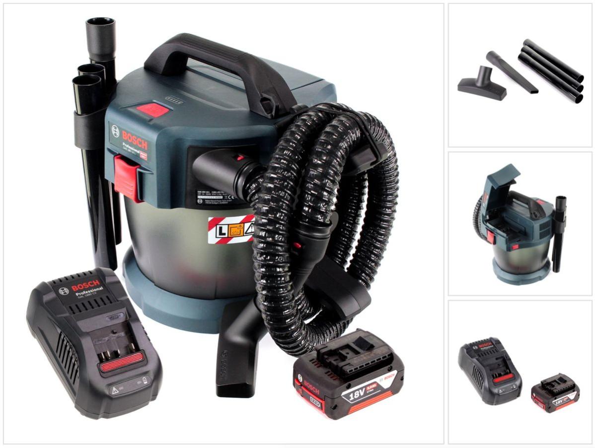 Bosch GAS 18V-10 L Professional Li-Ion Aspirateur sans fil pour poussières et liquide + 1x Batterie GBA 5,0 Ah + Chargeur GAL 1880 CV