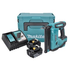 Makita DBN 500 RMJ Cloueur pneumatique sans fil 15-50 mm 90° 18 V + 2x Batteries 4,0 Ah + Chargeur + Coffret de transport