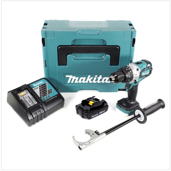 Makita DHP 481 Kit Y1J-D Perceuse-visseuse à percussion sans fil avec boîtier MAKPAC inclus 1 x 1,5 Ah batterie + chargeur 0