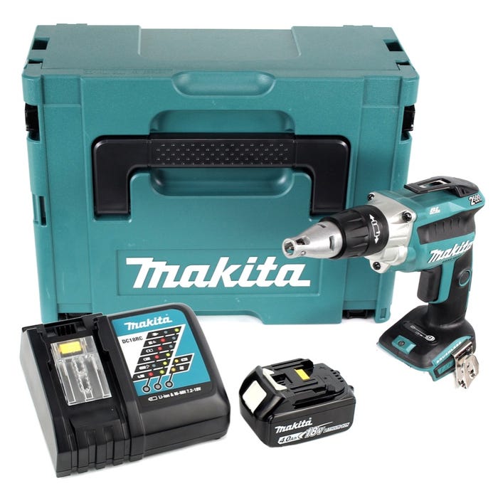 Makita DFS 250 RM1J 18 V Visseuse pour cloisons sèches sans fil avec Coffret de transport Makpac + 1x Batterie 4,0 Ah + chargeur 0