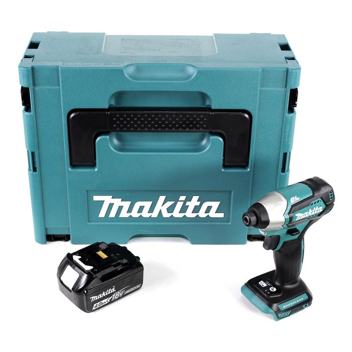 Makita DTD 155 RM1 Visseuse à percussion sans fil 18 V Brushless + Coffret de transport MAKPAC + 1x Batterie BL1840 4,0 Ah - sans Chargeur 0