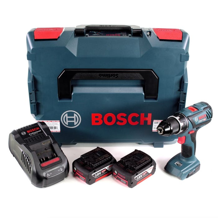 Bosch GSR 18V-28 Perceuse-visseuse sans fil 18V 1/2" 13mm + Coffret de transport L-Boxx + 2x Batteries 5 Ah + Chargeur rapide 0