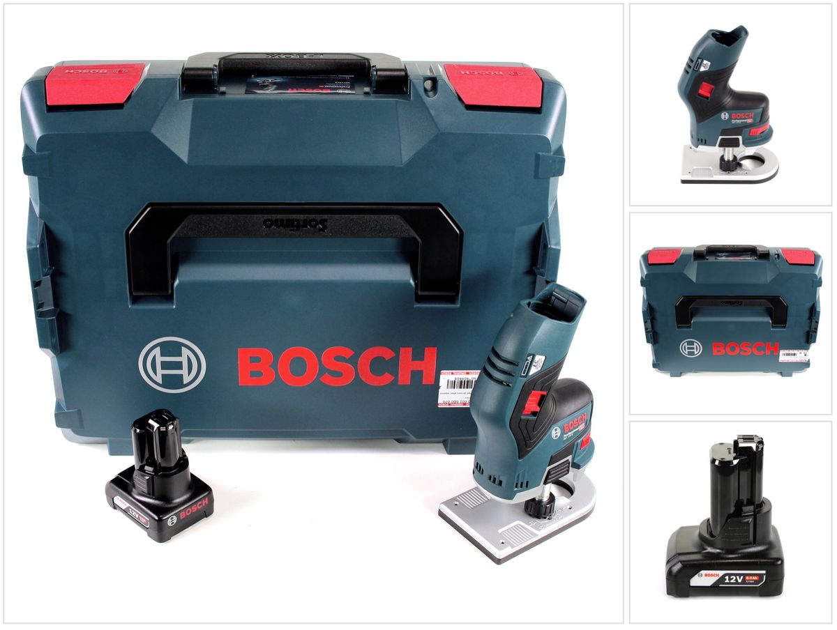 Bosch GKF 12V-8 Affleureuse sans fil 12V + 1x Batterie 6,0Ah + Coffret de  transport L-Boxx - sans Chargeur ❘ Bricoman