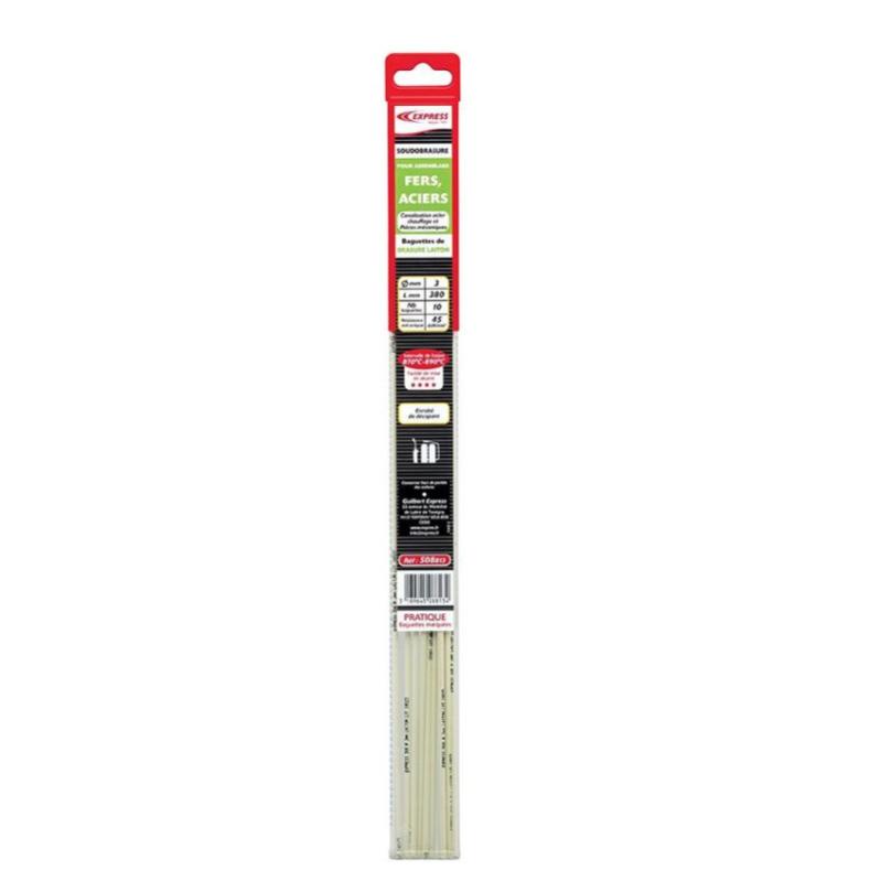 BAGUETTES DE BRASAGE LAITON 3 MM ENROBE - 10 pièces