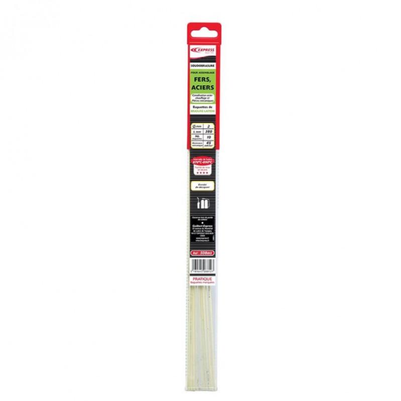 BAGUETTES DE BRASAGE LAITON 2 MM ENROBE POUR SOUDOBRASURE BRASURE FER 10 pièces