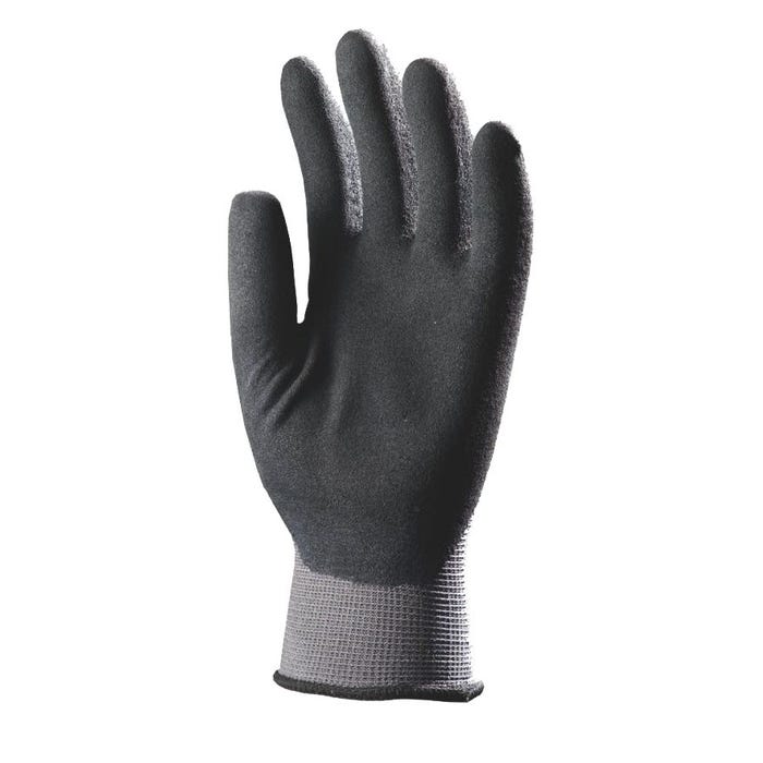 Gant tricot EUROICE EUROTECHNIQUE thermiques nylon double bouclettes enduit PVC noir/gris T9 - COVERGUARD - 629 2