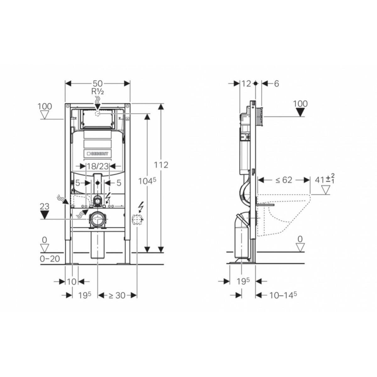 Pack Geberit UP320 + Cuvette sans bride KELOS Blanc + Plaque Sigma