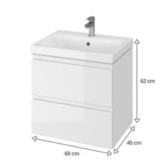 Meuble de salle de bain-60x45cm-Blanc-Moduo 2