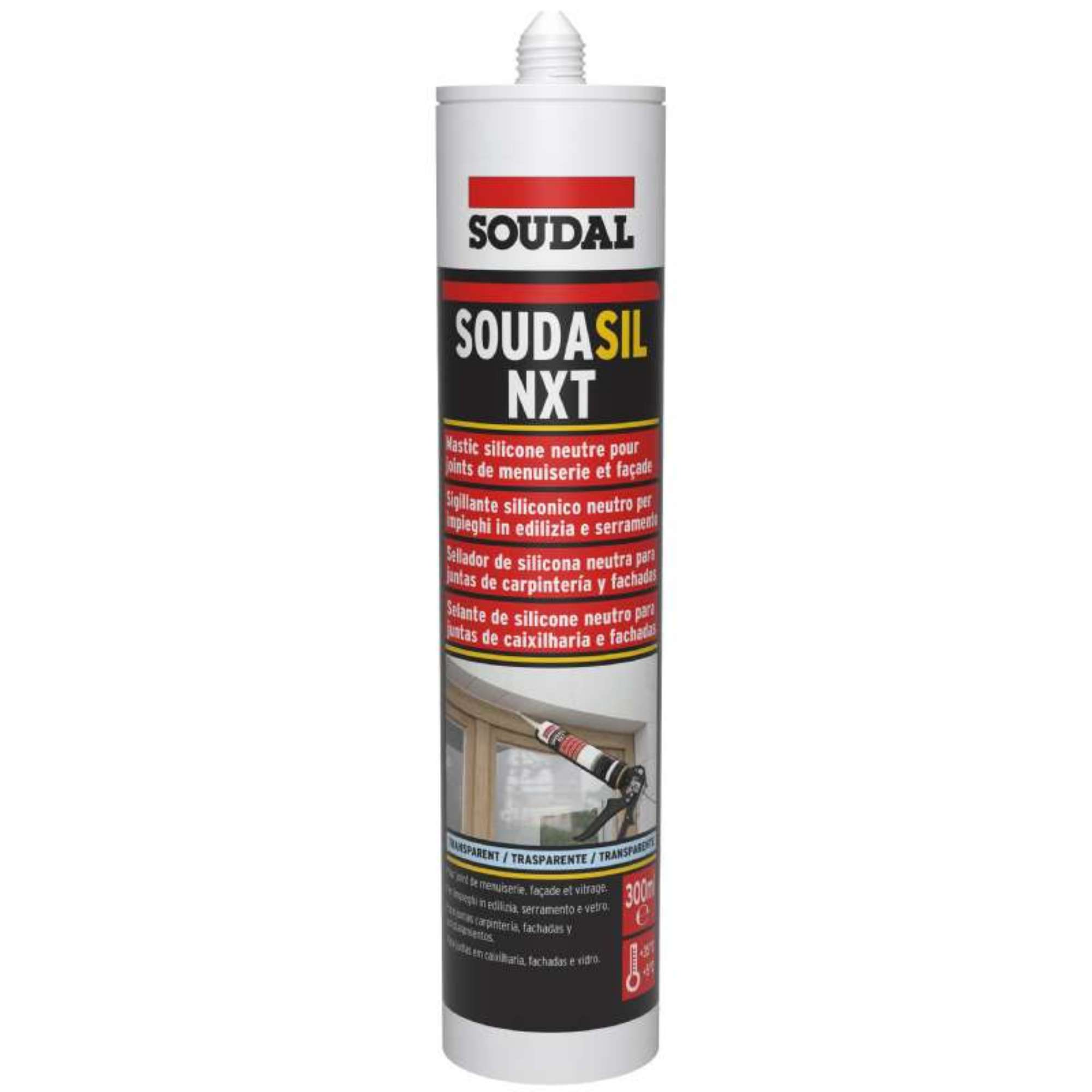 Cartouche de mastic silicone transparent neutre 300ml Soudal