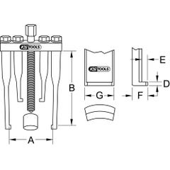 Extracteur universel de volant à 2 griffes pour VL 90x135x2,5 mm 3