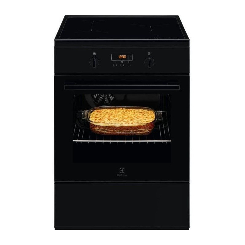 ELECTROLUX LKI648544K - Cuisiniere induction 60x60cm - 3 foyers - Four chaleur pulsee - 54L - Pyrolyse - Noir