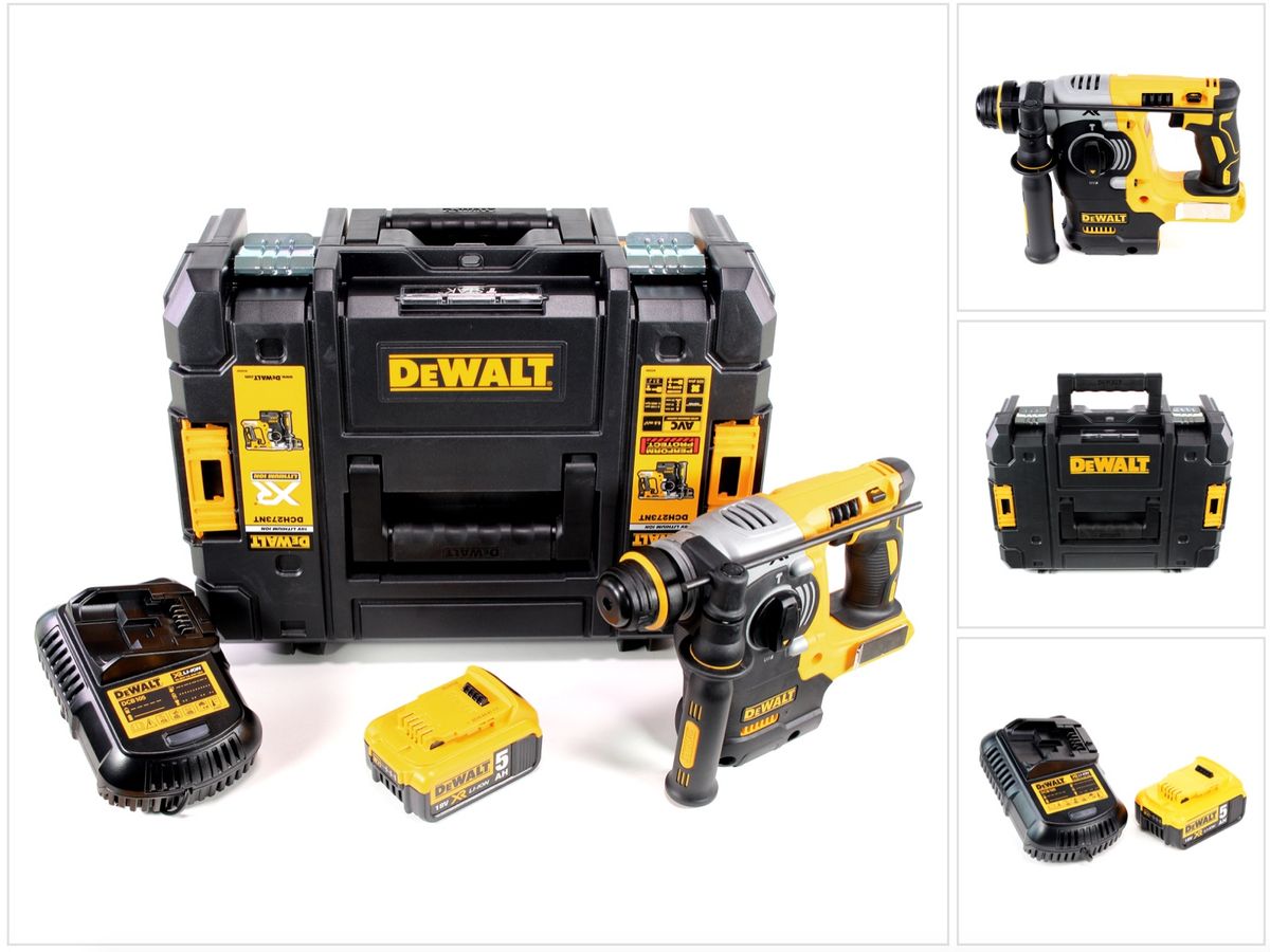 DeWalt DCH 273 P1 18 V Brushless Perforateur sans fil SDS-Plus avec boîtier TSTAK + 1x Batterie DCB 184 5,0 Ah + Chargeur DCB 105