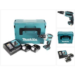 Makita DFS 251 RFJ 18 V Li-Ion Visseuses bardage Brushless + Coffret Makpac + 2x Batteries BL1830 3,0 Ah + Chargeur DC18RC 4