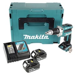 Makita DFS 250 RFJ 18 V Visseuse pour cloisons sèches sans fil avec Coffret de transport Makpac + 2x Batteries 3,0 Ah + chargeur 0