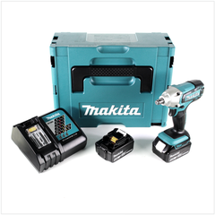 Makita DTW 190 RMJ 18V Li-Ion Boulonneuse à chocs sans fil + Boîtier Makpac + 2x Batteries BL 1840 4,0 Ah avec pointeur-LED + Chargeur rapide DC 18 RC 0