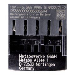 Metabo Set 18V - 2x Batteries LiHD 5,5Ah ( 625368000 ) 2