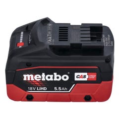 Metabo Meuleuse d'angle sans fil CC 18 LTX Brushless + 1x Batterie 5,5Ah + Coffret de transport MetaLoc - sans chargeur 3